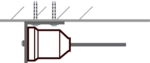 Obere Seilspannung mit Montagewinkel und Seilspanner unter der Balkondecke