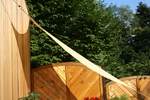 Dreiecksegel konkav 3 m - offenes Schattierungsgewebe - HDPE -  Farbe terracotta #7