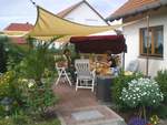 Dreiecksonnensegel 5 m - offenes Schattierungsgewebe - Farbe ceme wei #9