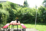 Dreiecksonnensegel 5 m - offenes Schattierungsgewebe - Farbe ceme wei #12