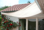 Sonnensegel 330 x 200 hell elfenbein als Sonnenschutz fr eine groe Terrasse