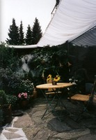 Sonnensegel 420 x 140 cm, uni wei - mit 34x Laufhaken (Gleitern) passend zur Seilspanntechnik #9