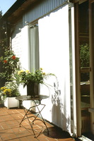 Sonnenschutz fr Fenster von auen mit Seilspanntechnik Pergola und Sonnensegel 270 x 140 cm - uni wei
