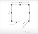Packungsinhalt - Umkleide Quadrat (5) - frei stehend - In Door & OutDoor - Bespannung Paravent Farbe uni hell elfenbein - waschbar
