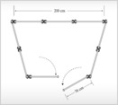 Packungsinhalt - Umkleide  Trapez (6) - mit Erdankern - Doppel-Tr - OutDoor - Bespannung Paravent Farbe: uni elfenbein - waschbar