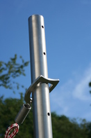 Packungsinhalt - (3) Sonnensegelmast aus schwerem Edelstahl Lnge ca. 340 cm - verstellbar ber Lochsystem mit Zugplatte