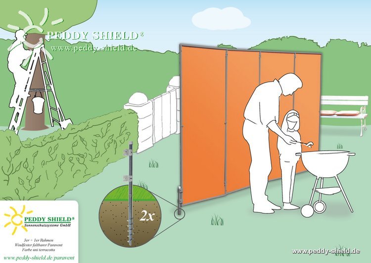 Garten Windschutz Paravent Mobile Spanische Wand Im Garten Als