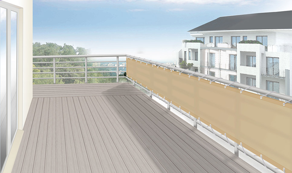 Balkon Sichtschutz 0,90 x 5m Farbe Gelb Weiß Sonnenschutz Windschutz  NEU 